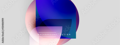 Abstract colorful shapes overlap, creating dynamic visual effect. Background features gradients, text reads background design.
