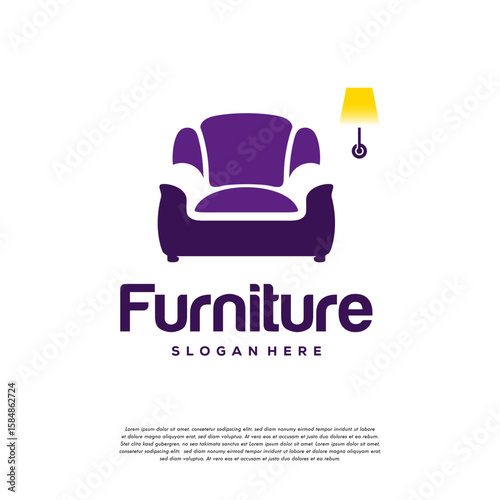 Furniture logo design concept. Symbol and icon of Chairs, Sofa, Table, and Home Furnishing