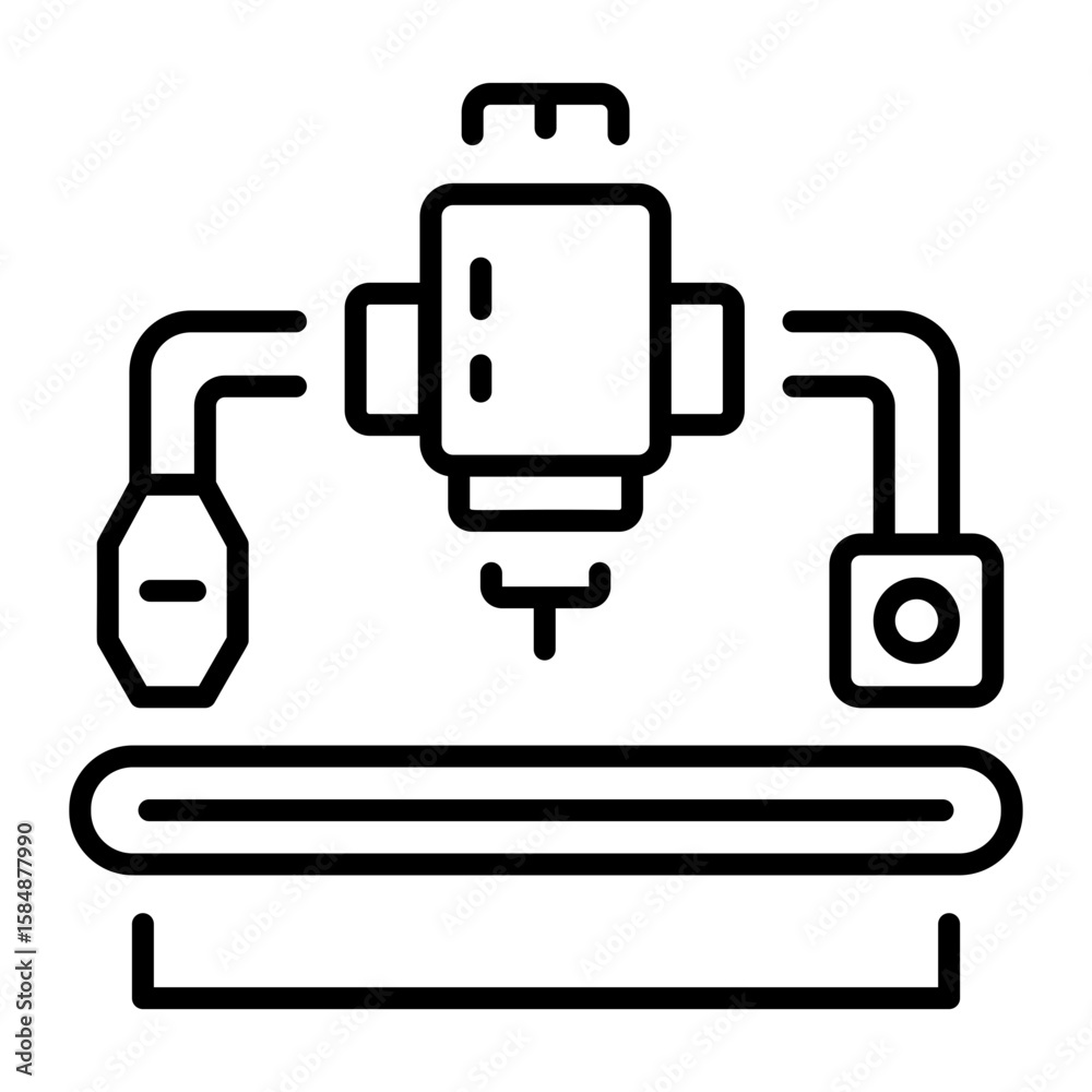 A linear style icon representing cnc router A linear style icon representing cnc router