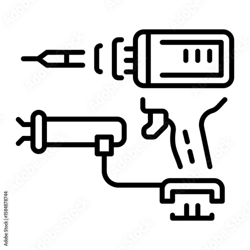 A line style icon showing pneumatic tool