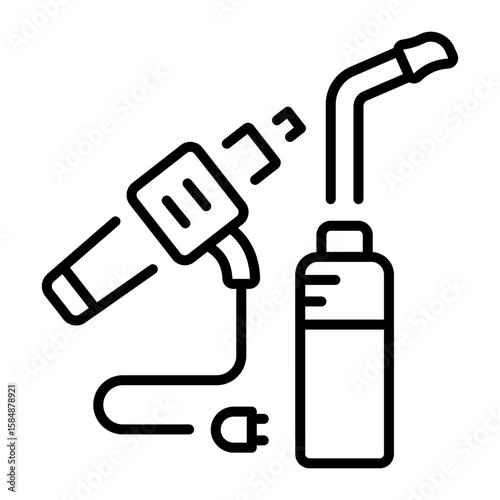 A linear style icon representing welding torch