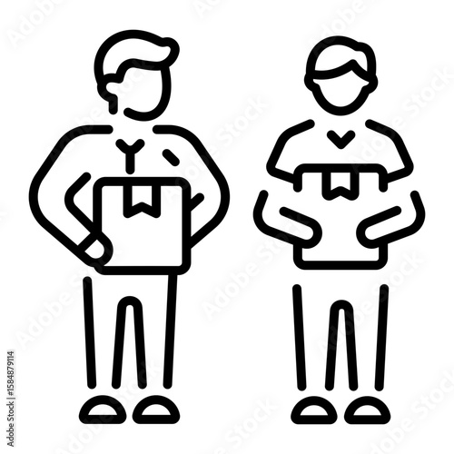 A linear style icon representing coworkers