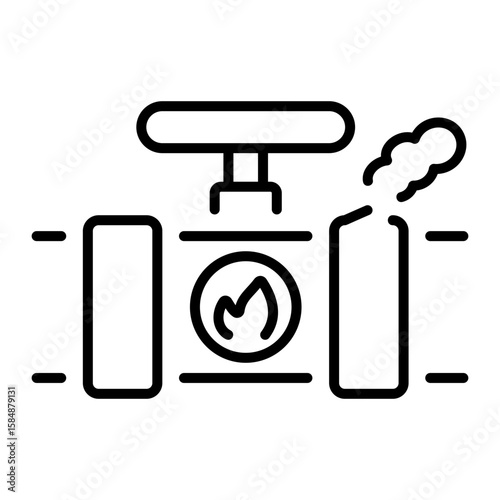An outline style icon depicting gas valve