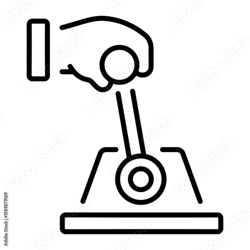 An outline style icon depicting control lever