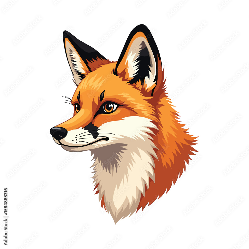 Fototapeta premium Side View of a Fox with Orange Fur