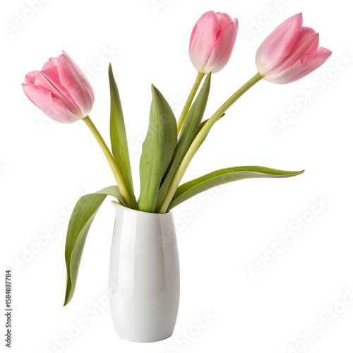 pink tulips in a vase