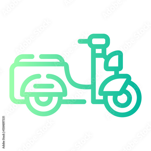 motorbike ride Line Gradient Icon