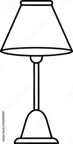 table lamp icon line art vector illustration on transparent background