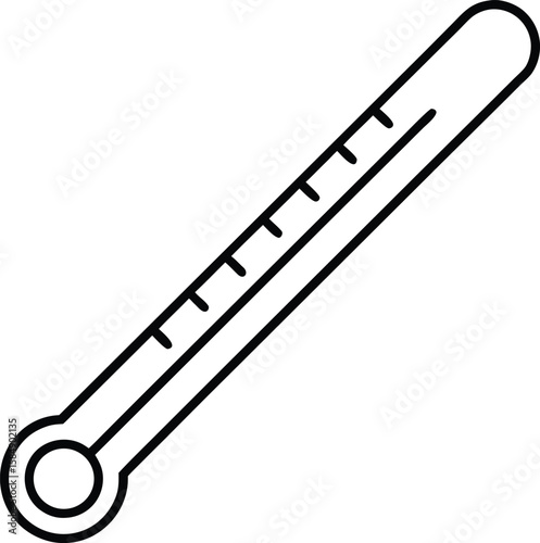 thermometer icon line art vector illustration on transparent background