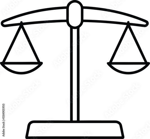 weighing scale icon line art vector illustration on transparent background