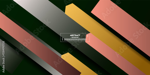 Abstract dynamic colorful banner background. Overlapping arrow shape pattern design. Vector eps10
