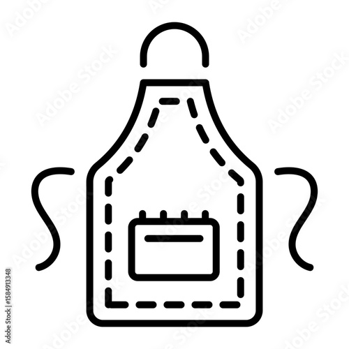 A line style icon showing cleaning apron 