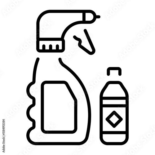 A linear style icon representing cleaning agent 