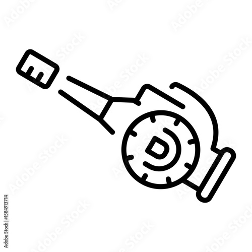 An outline style icon depicting blower