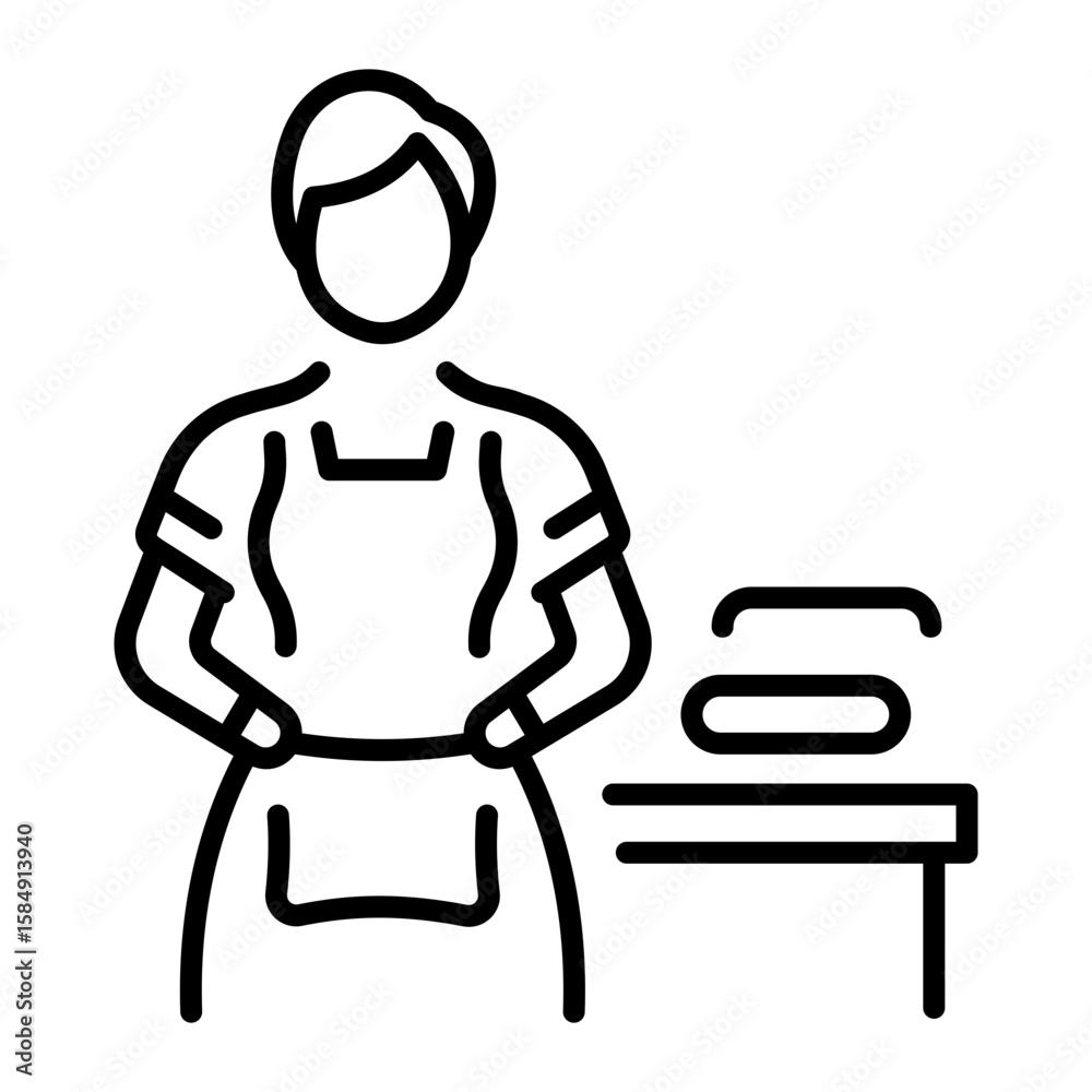 Obraz premium A linear style icon representing maid 