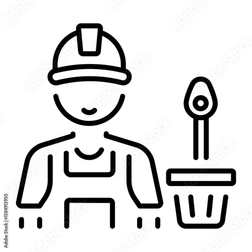 A line style icon showing housekeeper 