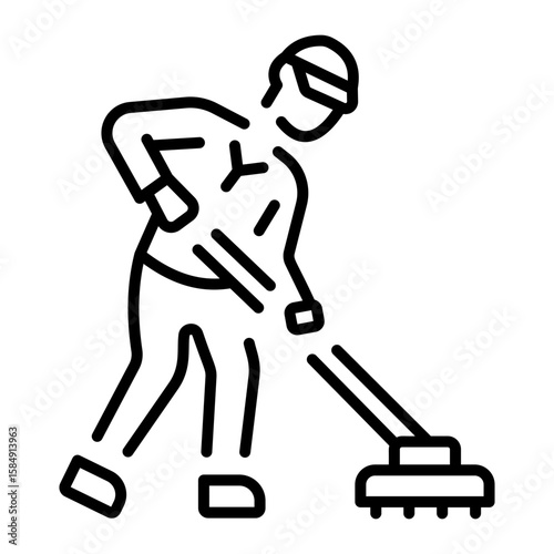 A linear style icon representing floor cleaner  