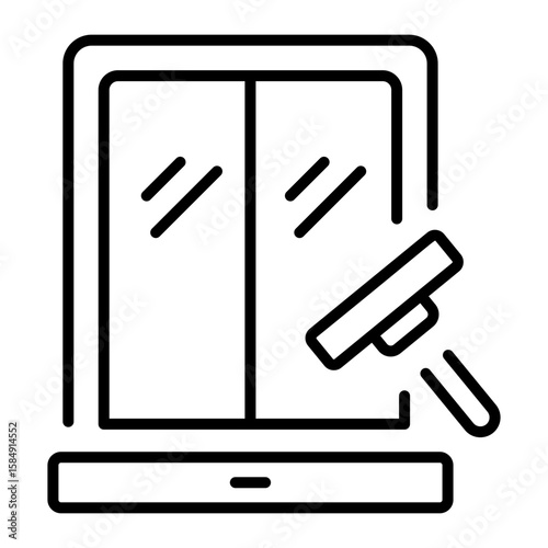 A line style icon showing window cleaning 