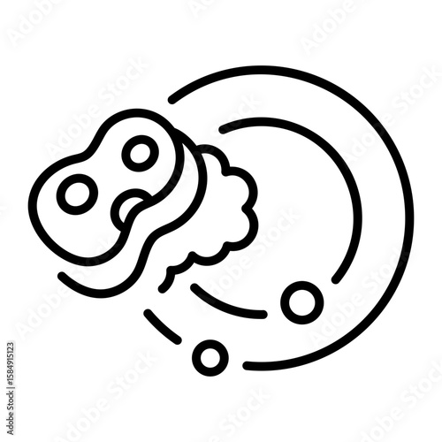 An outline style icon depicting cleaning dish  