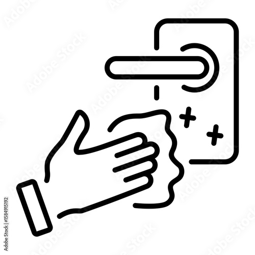 An outline style icon depicting wiping  