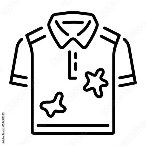 A line style icon showing dirty shirt  