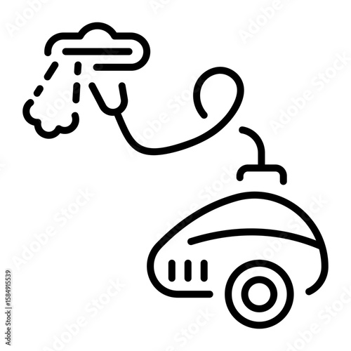 A line style icon showing clothes steamer  