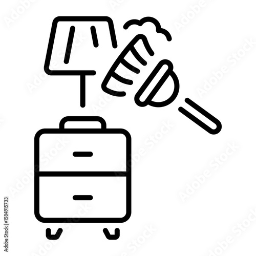 A line style icon showing cleaning lamp  