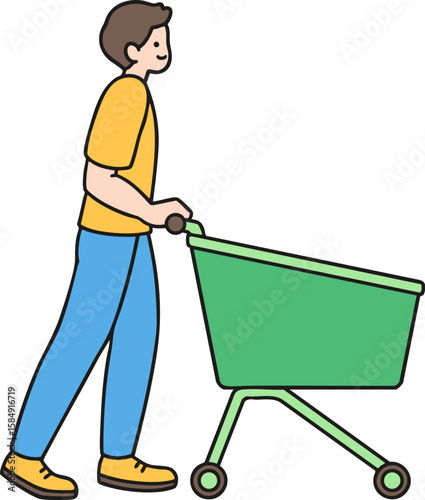 man with shopping cart