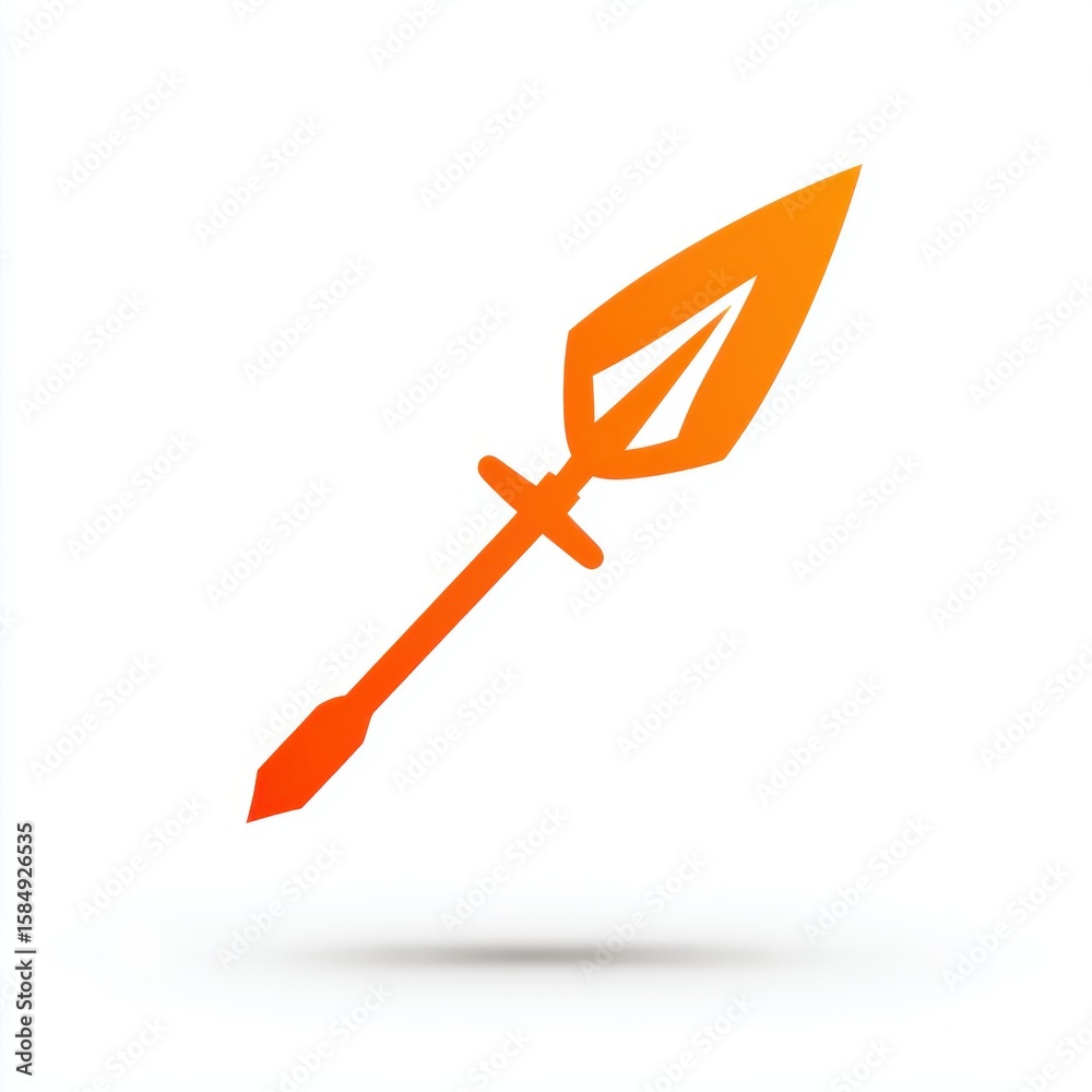 Orange Gradient Spear Icon on White Background Orange Gradient Spear Icon on White Background