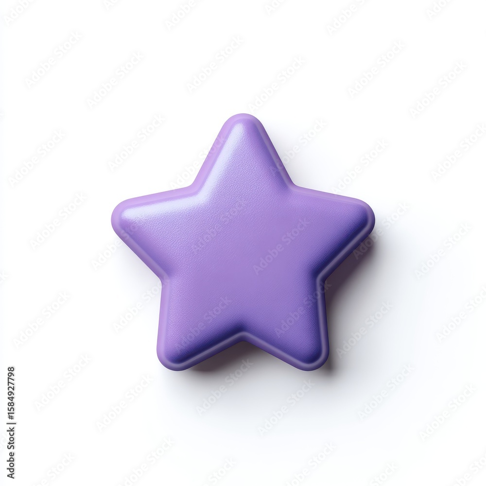 Pastel Purple 3D Star on White Background Pastel Purple 3D Star on White Background