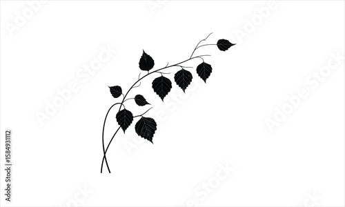 Stylized tree branch silhouette design