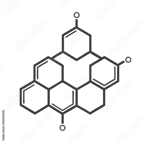 Liquid crystal structure icon for websites, blogs, clipart, science education, chemistry, technology, awareness and informational materials