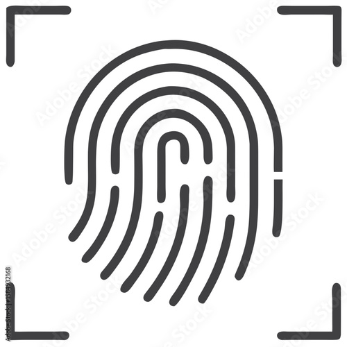 Fingerprint scan icon for websites, blogs, clipart, security design, authentication, technology presentations, educational and awareness materials