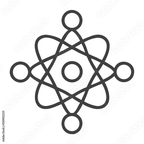 Quantum computer icon for websites, blogs, clipart, quantum technology, science education, awareness and informational materials, presentations