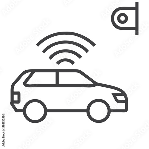 Car alarm icon for websites, blogs, clipart, automotive technology, transport, educational and awareness materials, presentations