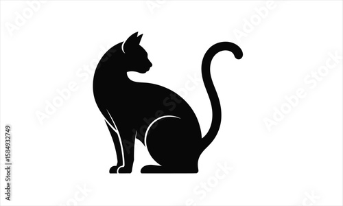 Stylized cat art silhouette