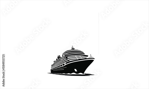 Ocean liner silhouette for travel and leisure