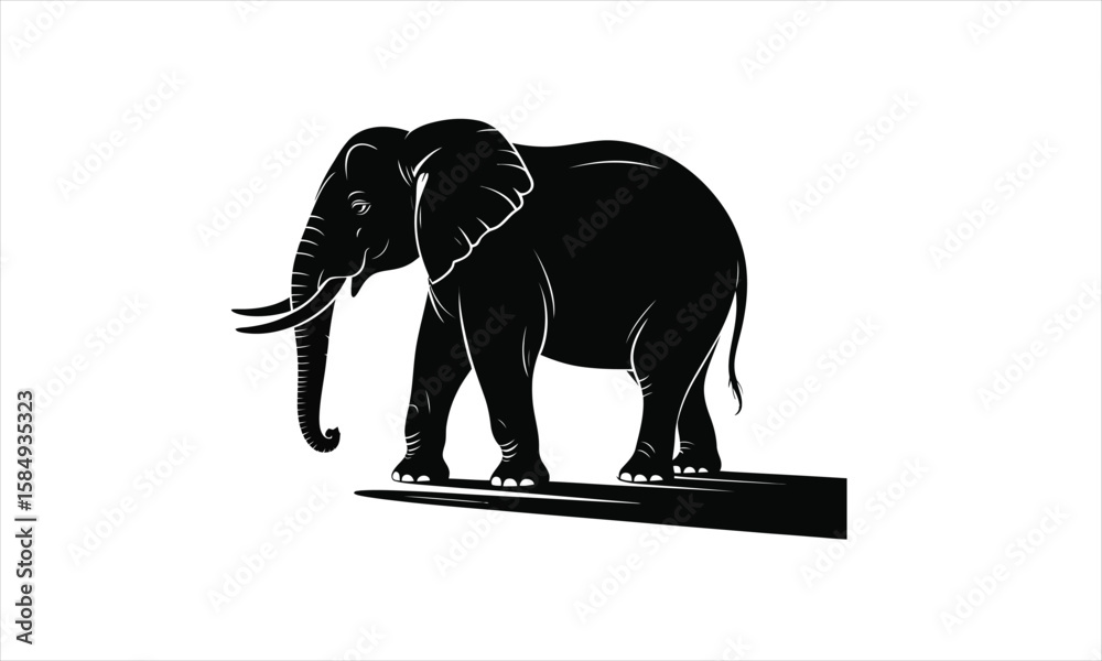 Obraz premium Majestic elephant family silhouette