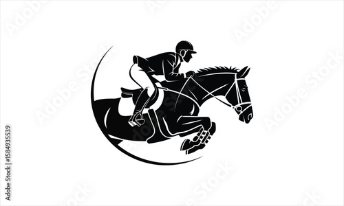 Equestrian horse riding silhouette