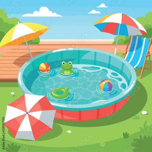 beach, summer, sea, vector, illustration, sun, tropical, umbrella, water, travel, sand, ocean, vacation, palm, nature, sky, holiday, tree, island, landscape, wave, design, banner, coast, parasol