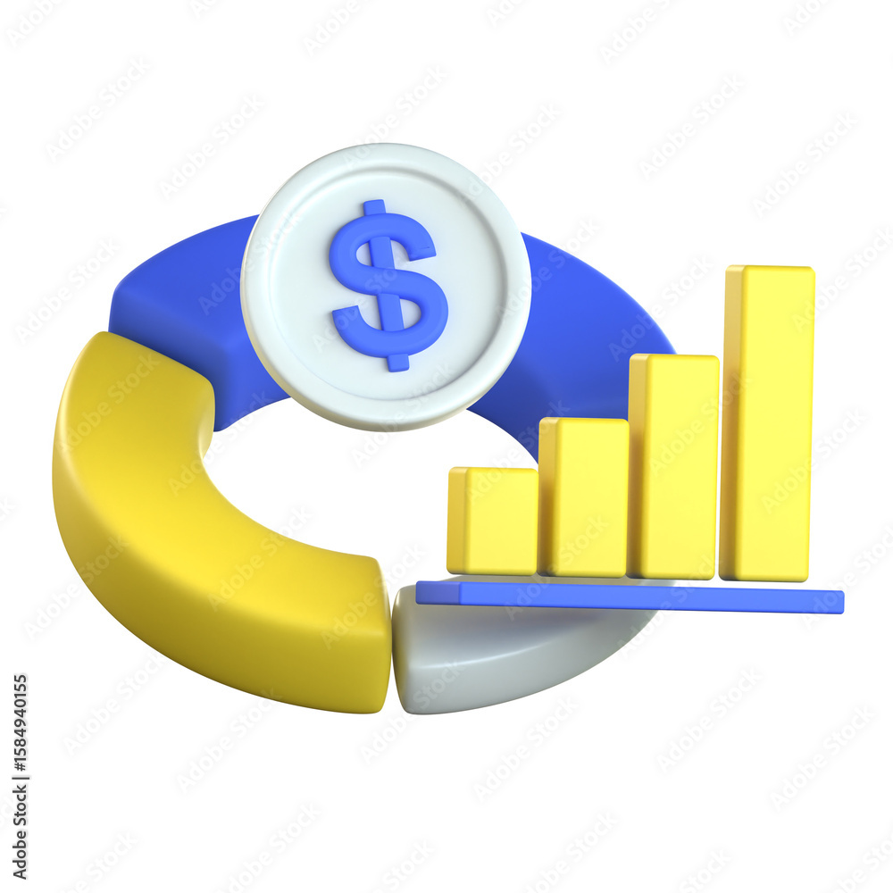 Chart for Data Visualization and Analytics 3D Icon Colorful Style Chart for Data Visualization and Analytics 3D Icon Colorful Style