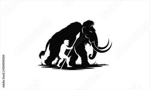 Majestic mammoth silhouette design
