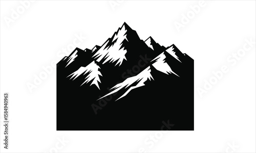 Majestic mountain peak landscape silhouette