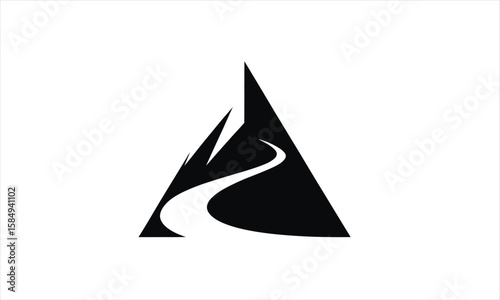Majestic mountain range silhouette design