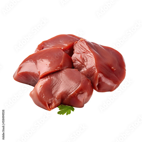 Fresh chicken liver isolated on white background for cooking and healthy protein-rich meals