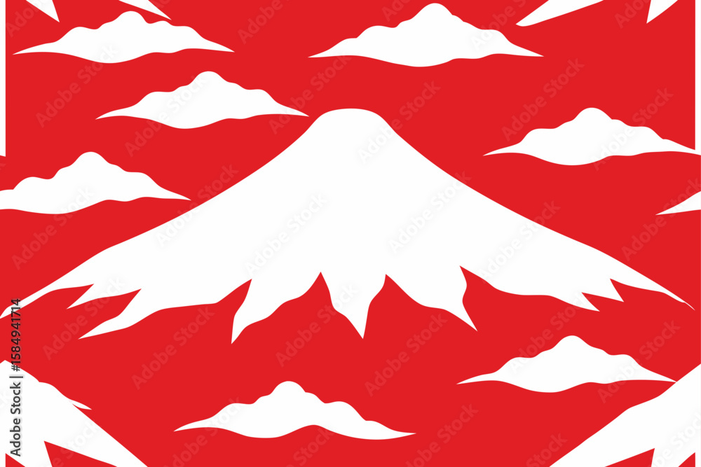 Fototapeta premium mount fuji outlines in repeating horizontal 