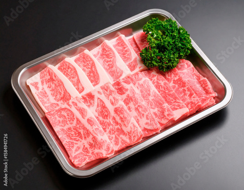 和牛のスライス、プレート