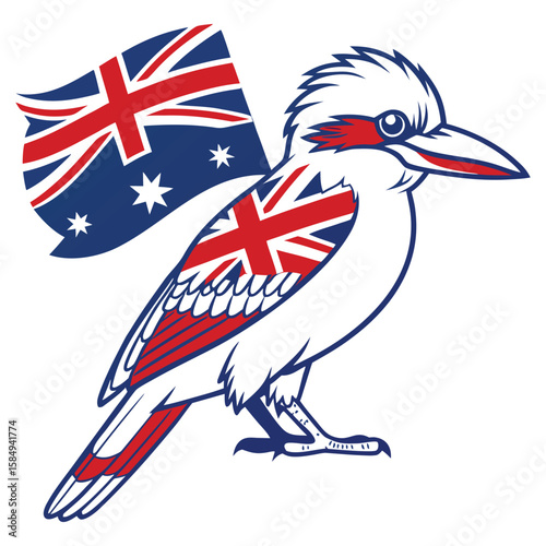 australian emu on white background