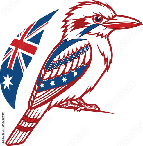 australian emu on white background