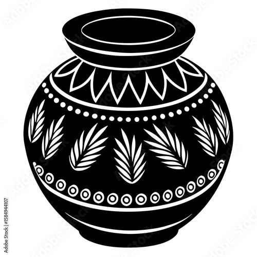Decorative Earthen Pot   Vector Festival Lights and Fireworks AI Graphic Design for Microstock Download